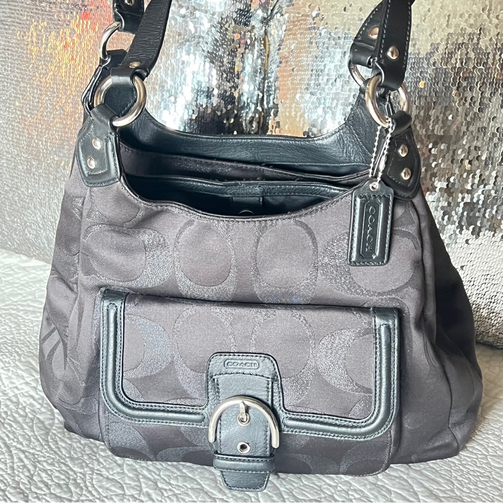 Coach Black Signature Shoulder Bag
